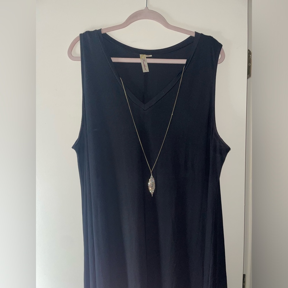 Black sundress with necklace